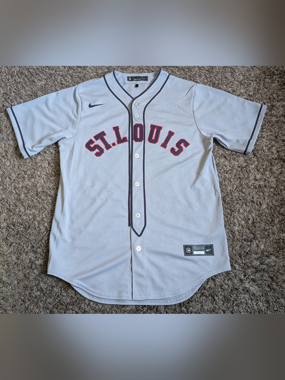 Nike MLB St.Louis Cardinals Grey Rickwood Baseball Jersey Men's M NEW